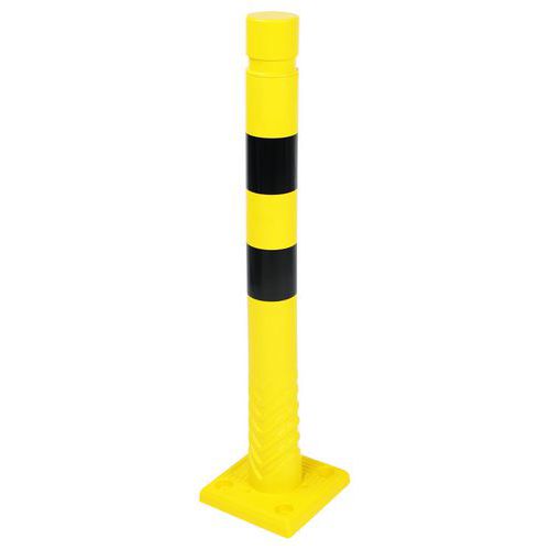 Black and yellow protective post - Diameter 80 mm - Manutan Expert