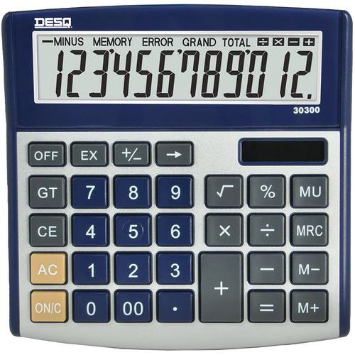 Twelve-digit desktop calculator - Large MU GT - Black - DESQ