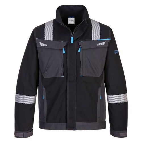 Black Flame Resistant Stretch Workwear 8 Pocket Jacket - Portwest UK