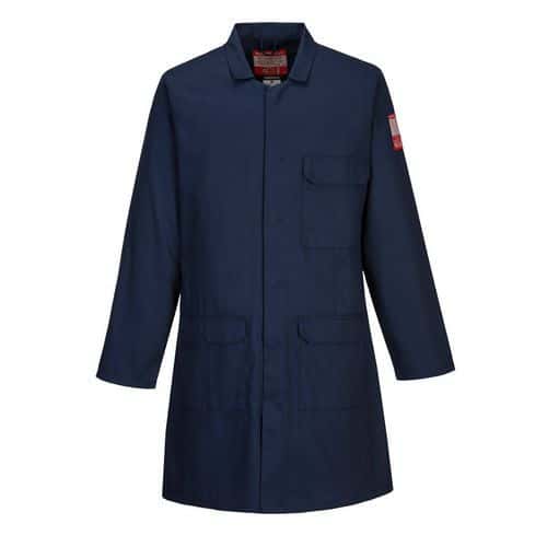 Navy Blue Flame Resistant Lightweight Overcoat - S-3XL - Portwest UK