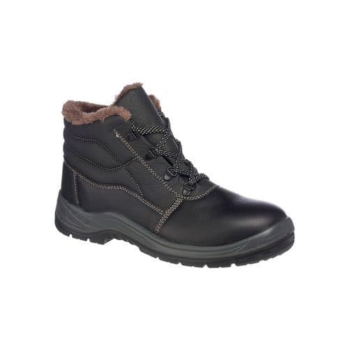 Black S3 Fur-Lined Mid Calf Safety Boot - Size 36-47 - Portwest UK