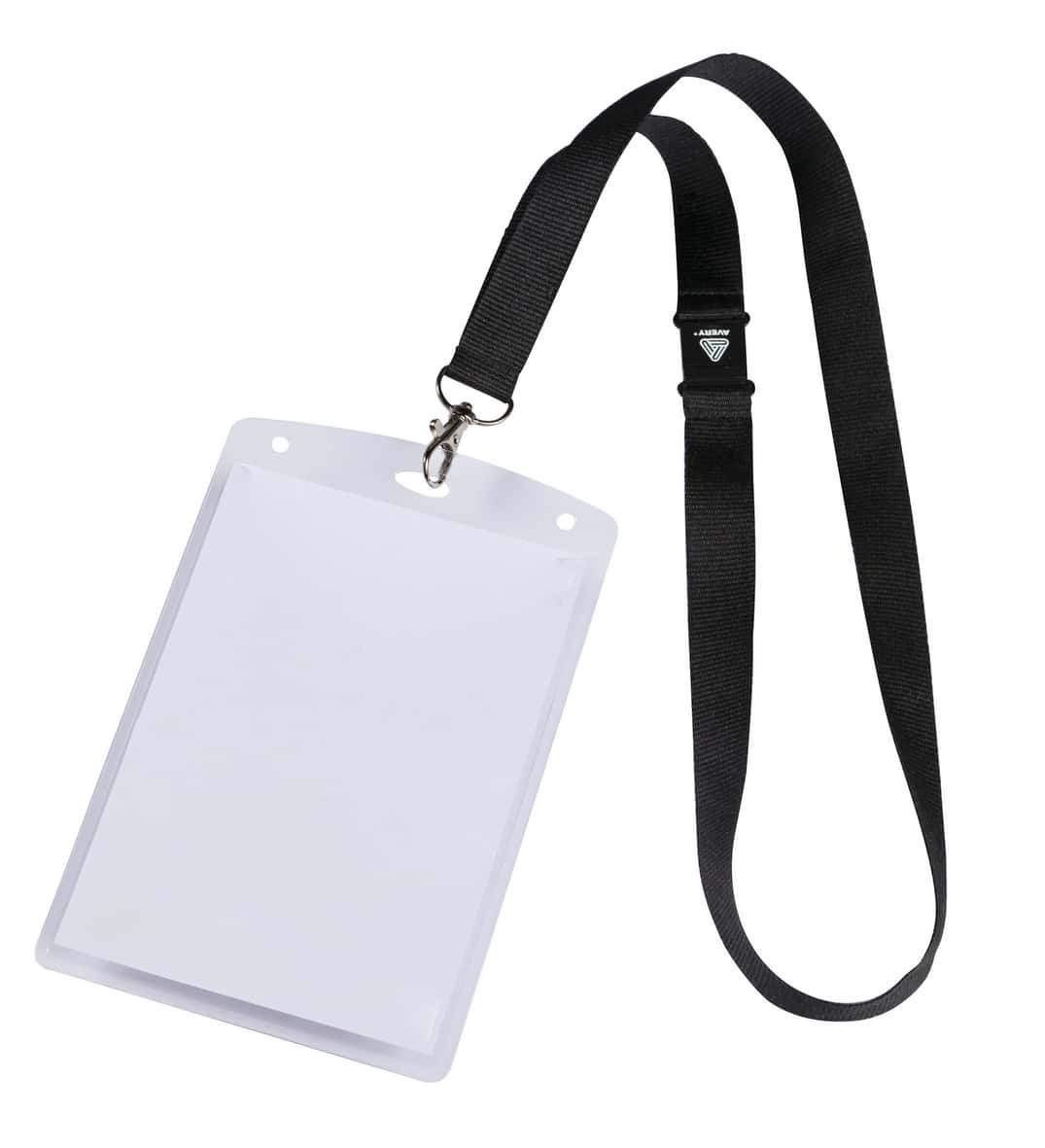 A6 badge pouches with inserts and lanyards - Manutan.co.uk