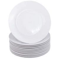 Set of 12 White Dinner Plates - 25.5cm Diameter - Catering/Kitchenwear