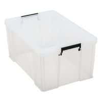 70 Litre Clear Plastic Storage Boxes - Clip Lock Lids - Manutan Expert