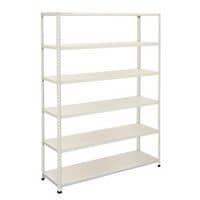 Medium Duty Shelving 1600x1220 Grey 6 Melamine Shelves | Manutan UK