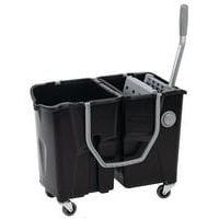 Cleaning trolley with 2x15-l buckets and flat press - Manutan