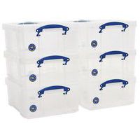 Clip Lock Box - 18 L - Clear - Pack Of 6 - Really Useful