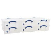 Clip Lock Box - 33 L - Clear - Pack Of 6 - Really Useful