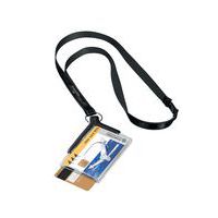 Deluxe badge holder with fabric lanyard - Durable