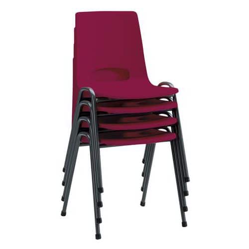 Stackable Plastic Chairs Burgundy