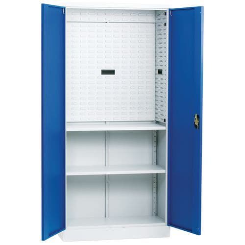 Large Flat Pack Cupboard With Louvre Panels In Blue