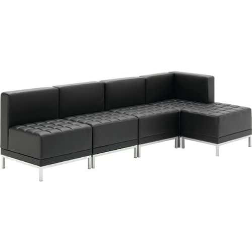 Black Modular Sofa - Soft Bonded Leather - Reception/Breakout Areas ...