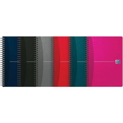 Office wire-bound notebook 148x210 100 pages 90 g 5x5 sq. assorted - Oxford