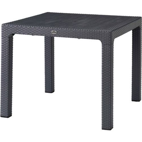 Anthracite Outdoor Table Stackable Plastic Rattan Wicker Effect