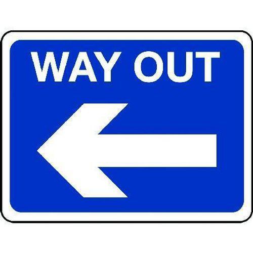Way Out Arrow Left Sign | Signs & ID | Manutan UK