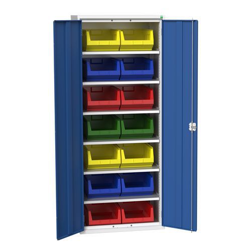 Bott Workshop Cabinet 6 Shelves 14 Assorted Storage Bins