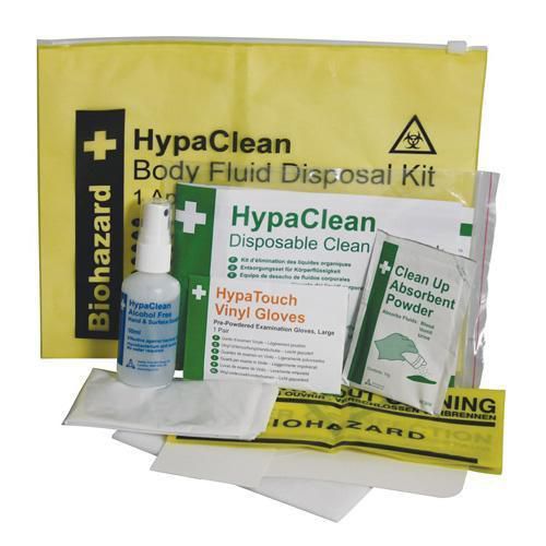 Body Fluid Disposal Kit in Vinyl Wallet