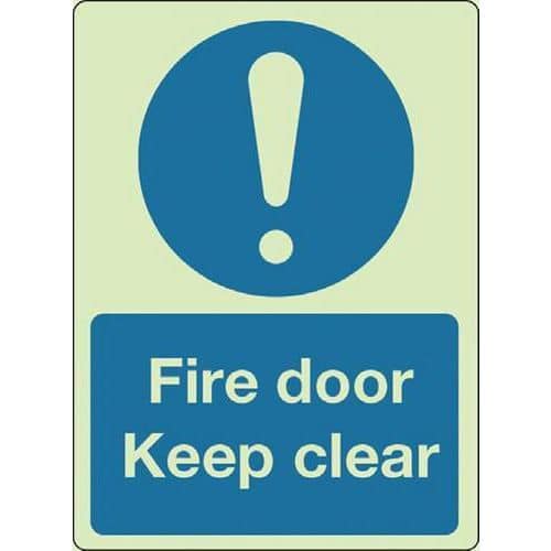 Photoluminescent Fire Door Keep Clear Sign | Signs & ID | Manutan UK