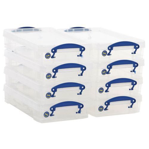 2.5L Clear Really Useful Box - Pack of 8 | Plastic Storage | Manutan