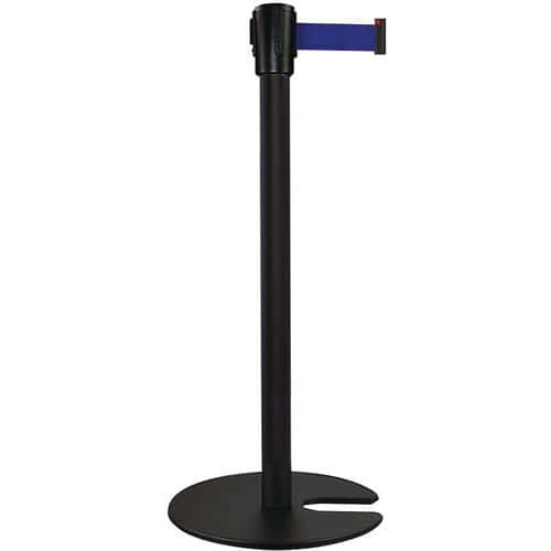 Black Crowd Control Belt Barriers - 5m Belt - Stackable Base - Manutan ...