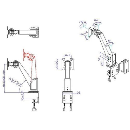 LCD screen support arm | Manutan UK