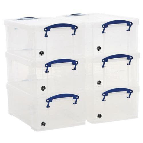 9L Really Useful Box Pack of 6 Plastic Storage Manutan UK